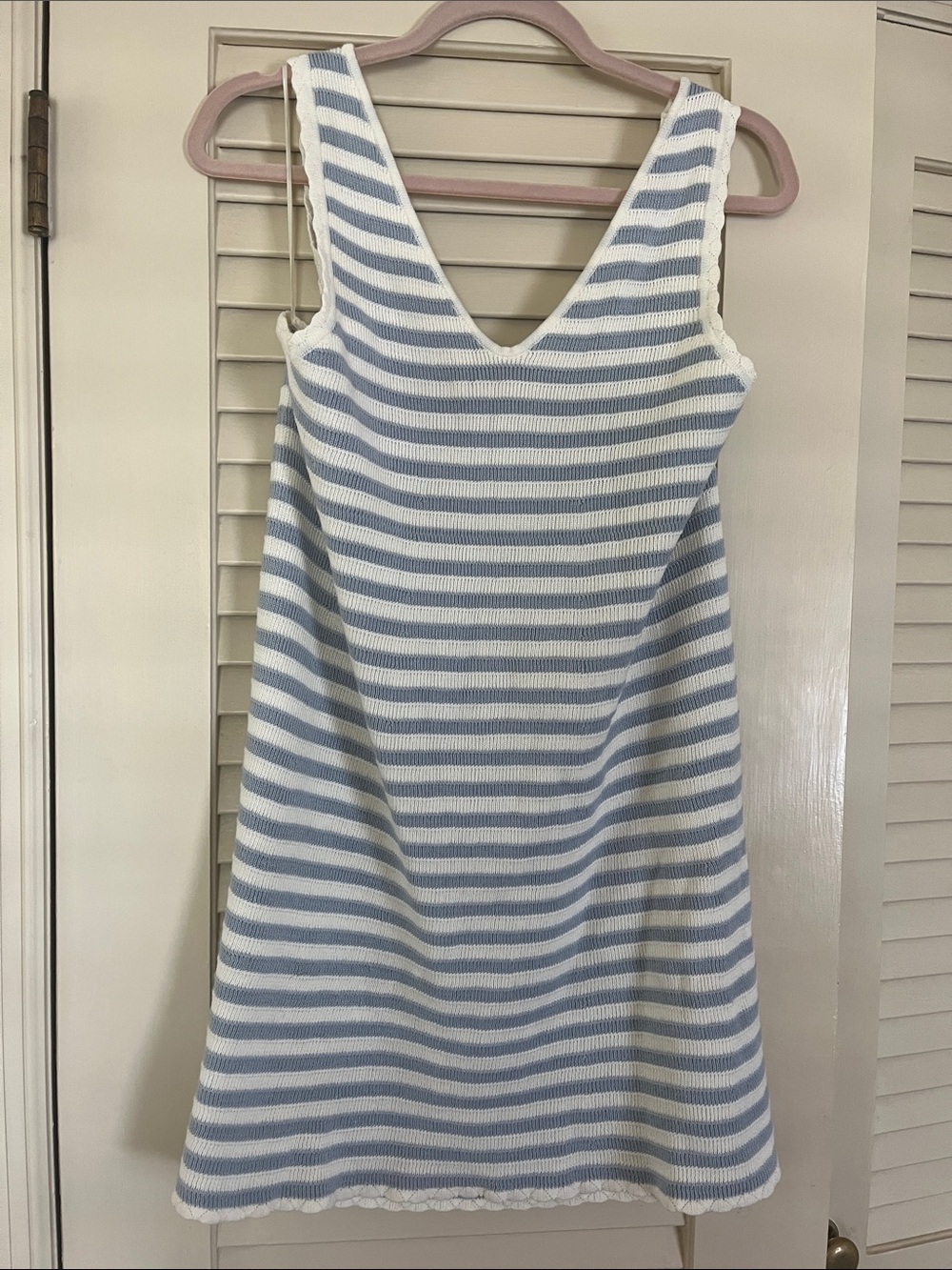 Rylee & cry Striped Blue and White Knit Tank Dress Womens size M